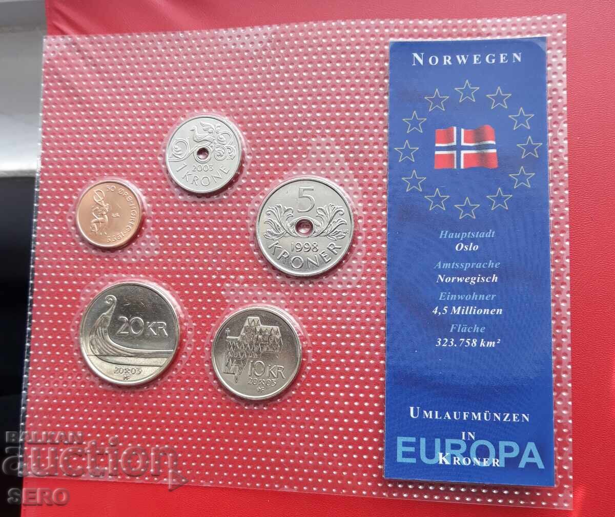 Норвегия-СЕТ от 5 монети 1998-2003 г.