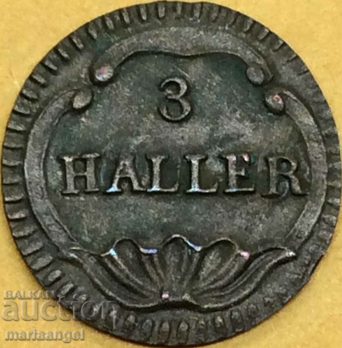 3 Heller 1827-1841 Elveția Zurich Bilon cu preț 44.00 BGN | € 22.50