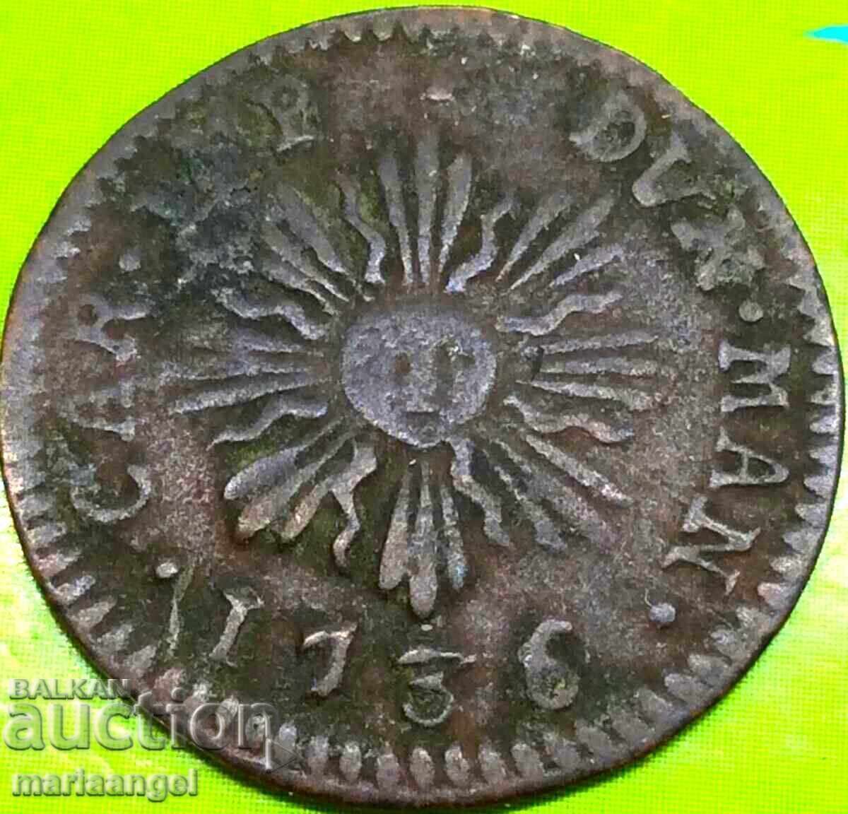 Mantua 1 Soldo 1736 Italy - 7