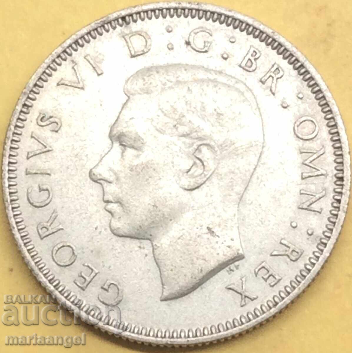 Livrarea 1 șiling 1946 Marea Britanie George V ARGINT ! Livrarea 1 șiling 1946 Marea Britanie George V ARGINT !