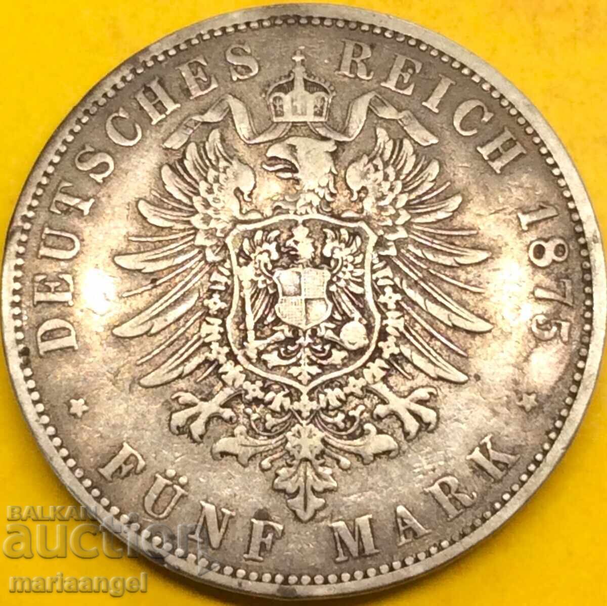 Germany 5 stamps 1875 Hamburg 27.45g silver with price 164.00 BGN | € 83.85 Germany 5 stamps 1875 Hamburg 27.45g silver with price 164.00 BGN | € 83.85