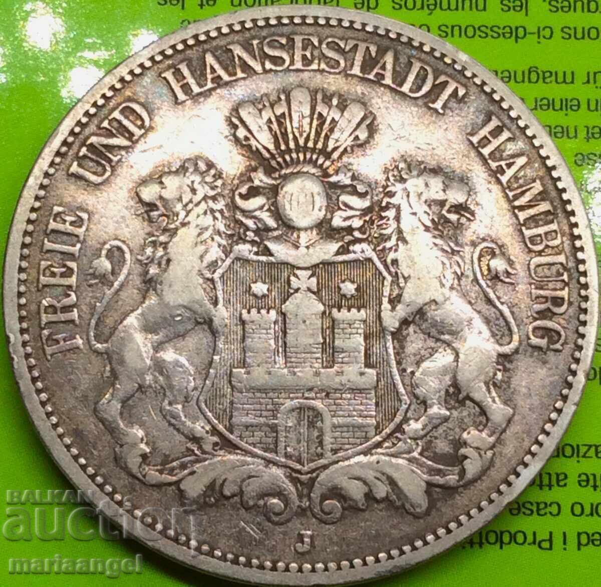 Germany 5 stamps 1875 Hamburg 27.45g silver - 7 Germany 5 stamps 1875 Hamburg 27.45g silver - 7