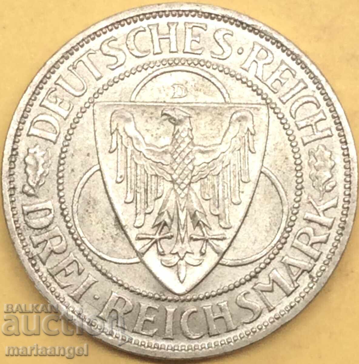 3 γραμματόσημα 1930 Α - Βερολίνο Γερμανία 3 Ράιχ PATINA ασημί - 6