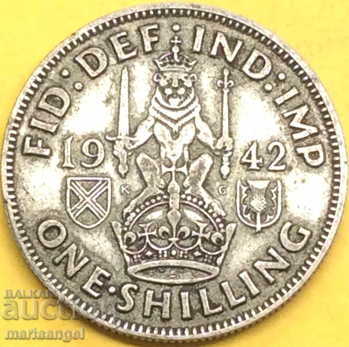 Licitație 1 șiling 1942 Marea Britanie George V ARGINT Licitație 1 șiling 1942 Marea Britanie George V ARGINT