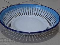 Παλιό πάνερ με σμάλτο, φρουτιέρα, εμαγιέ γλάστρα