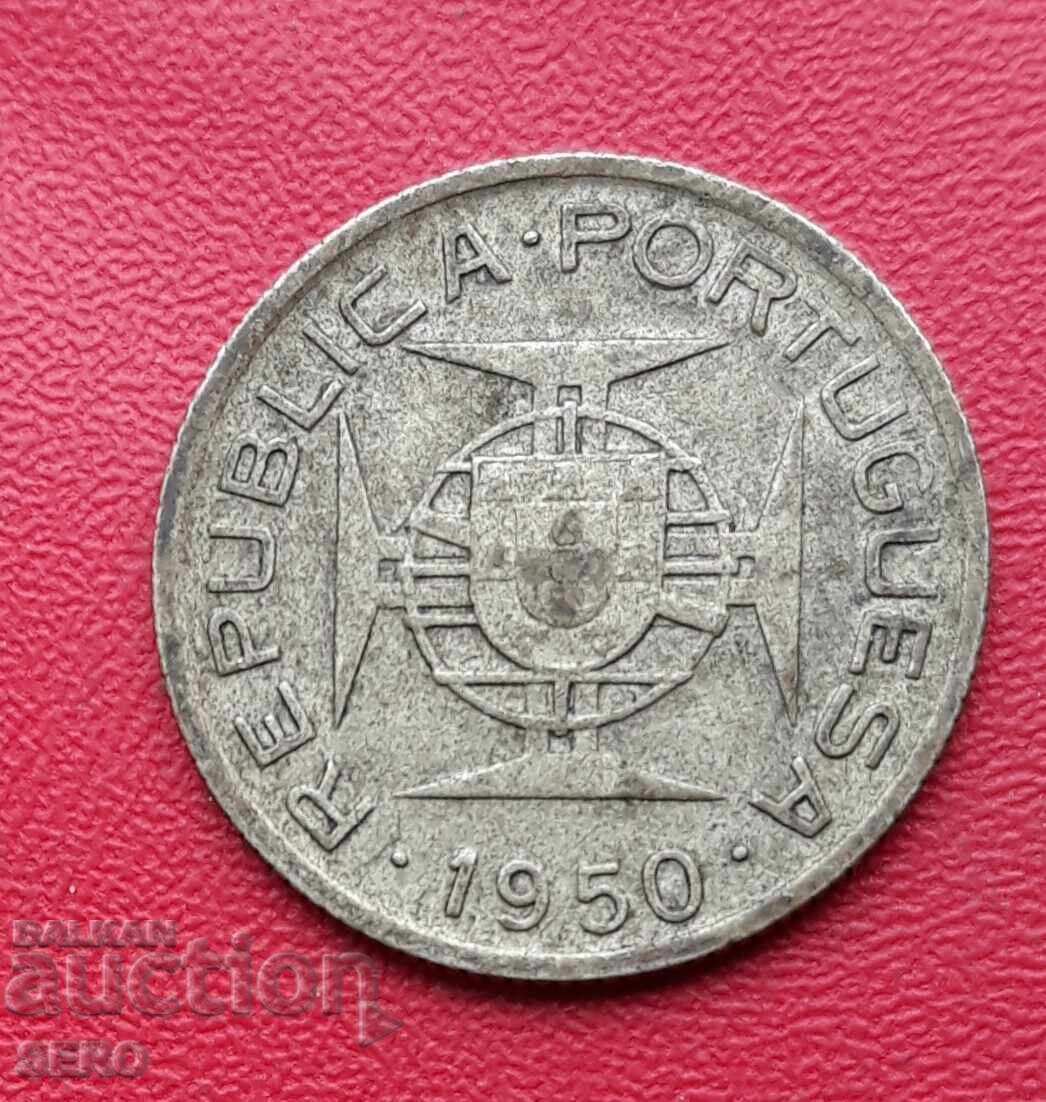 Mozambique/Portuguese Colony - 2.5 Escudos 1950 - Silver with price 15.00 BGN | € 7.67
