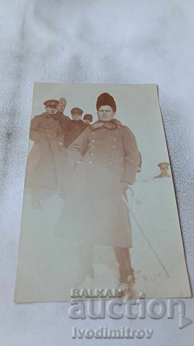 Photo of Officers and Soldiers at the Front in Winter WWI