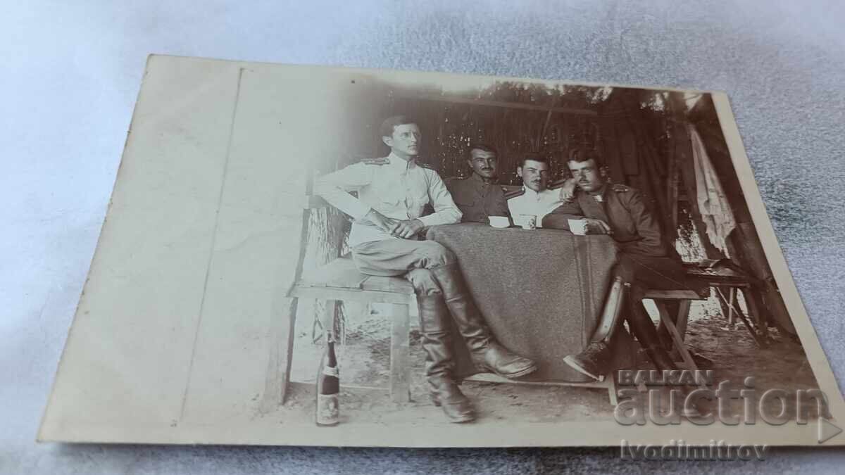 Photograph of Four Officers from the 26th Infantry Pernik Regiment 1917 WWI