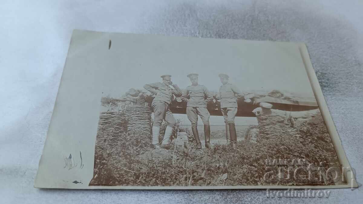 Photograph of Three Officers on the Front, WWI Photograph of Three Officers on the Front, WWI