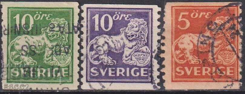 Timbre timbrate Leul lui Oscar II 1921 / 1936 din Suedia Timbre timbrate Leul lui Oscar II 1921 / 1936 din Suedia