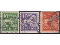 Timbre timbrate Leul lui Oscar II 1921 / 1936 din Suedia
