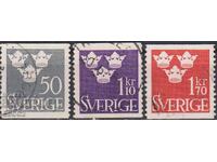 Timbre ștampilate Tre Corone din stema 1941 / 1951 din Suedia