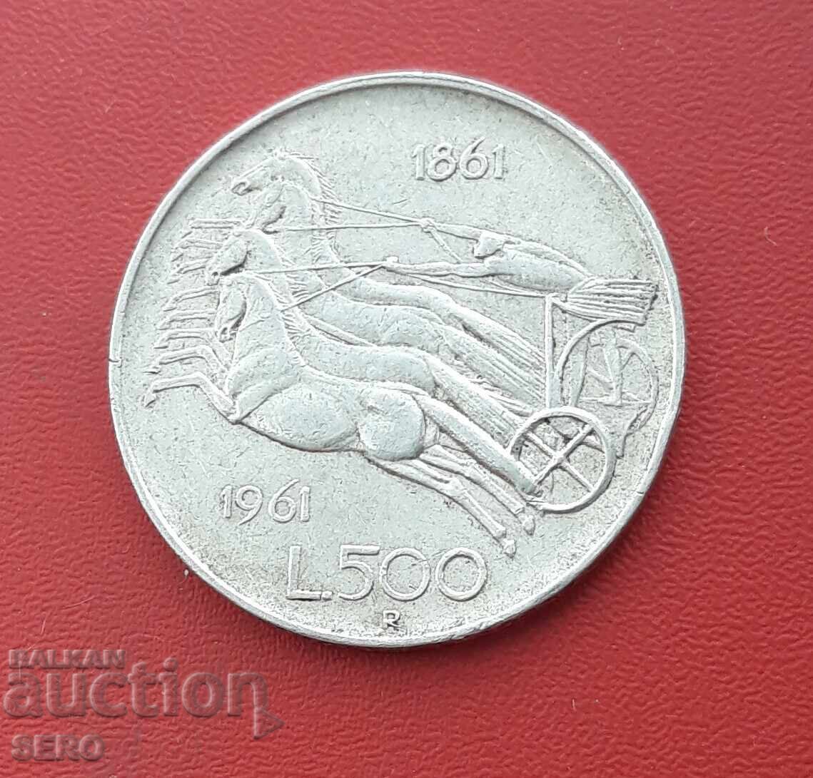 Italy - 500 Lire 1961 - Silver