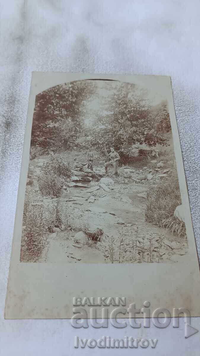 C-ka Position Three Officers on a Stream at the Front 1918 WWI C-ka Position Three Officers on a Stream at the Front 1918 WWI