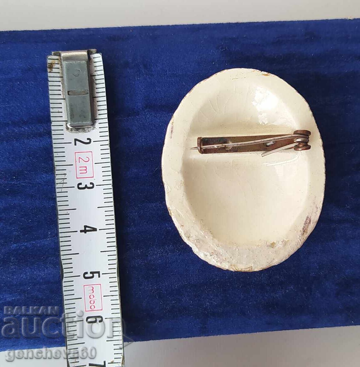 Αντίκα πορσελάνινη καρφίτσα Καμέο - 5 Αντίκα πορσελάνινη καρφίτσα Καμέο - 5