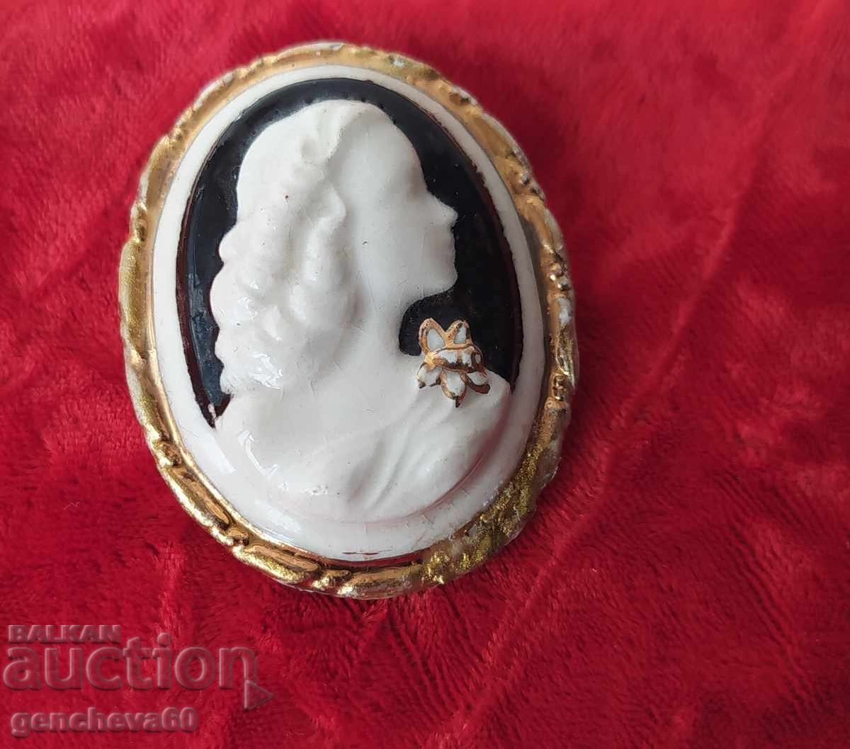 Αντίκα πορσελάνινη καρφίτσα Καμέο - 6 Αντίκα πορσελάνινη καρφίτσα Καμέο - 6