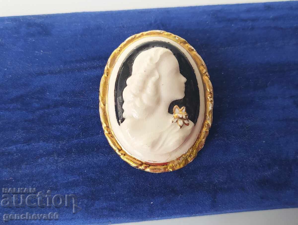 Antique Porcelain Cameo Brooch - 7 Antique Porcelain Cameo Brooch - 7