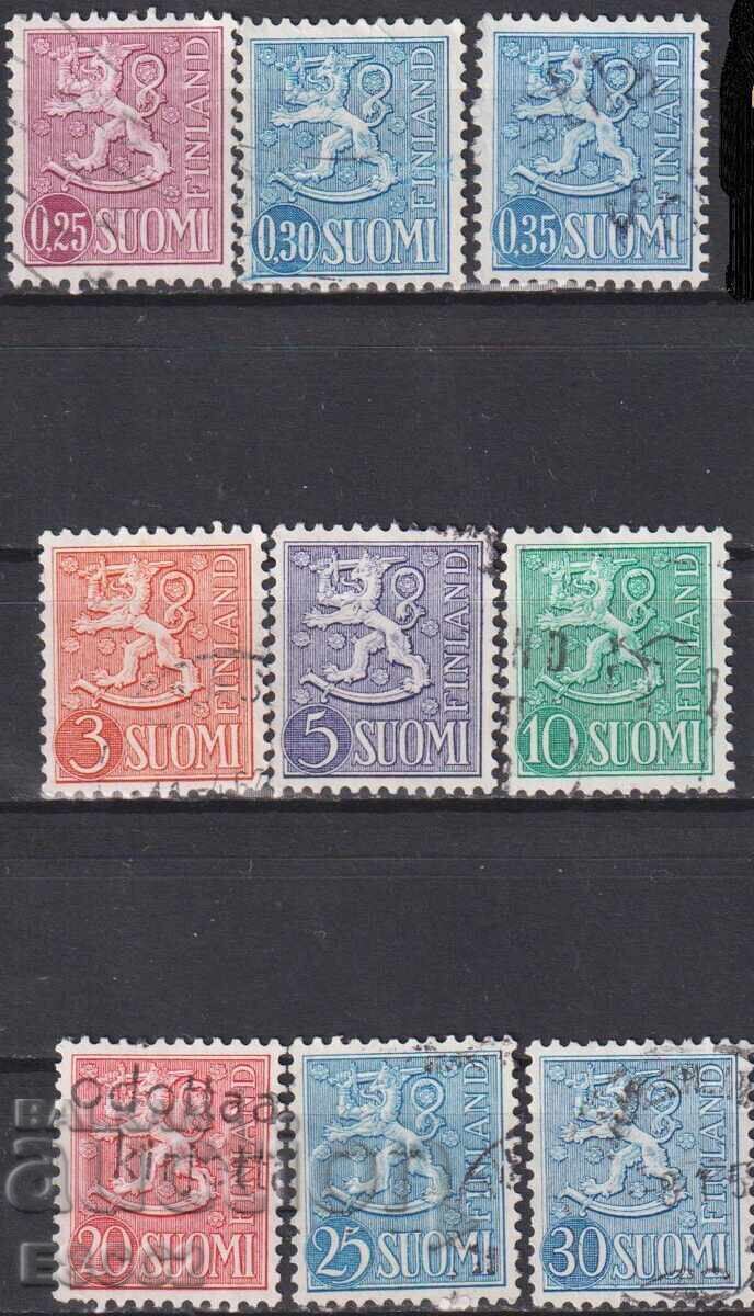 Σφραγισμένες γραμματόσημες Ο Λέων του θυρεού 1954 / 1955 από τη Φινλανδία Σφραγισμένες γραμματόσημες Ο Λέων του θυρεού 1954 / 1955 από τη Φινλανδία