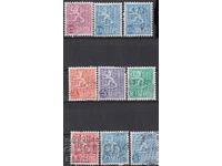 Timbre ștampilate Leul din stemă 1954 / 1955 din Finlanda