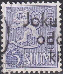 Timbrul timbrat Leul din stema 1954 din Finlanda Timbrul timbrat Leul din stema 1954 din Finlanda