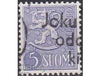 Timbrul timbrat Leul din stema 1954 din Finlanda