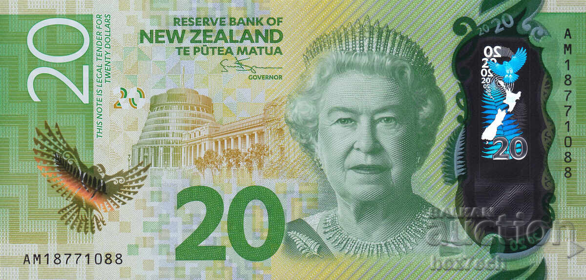 ❤️ ⭐ Нова Зеландия 2018 20 долара полимер UNC нова ⭐ ❤️ с цена 57.99 лв. | € 29.65