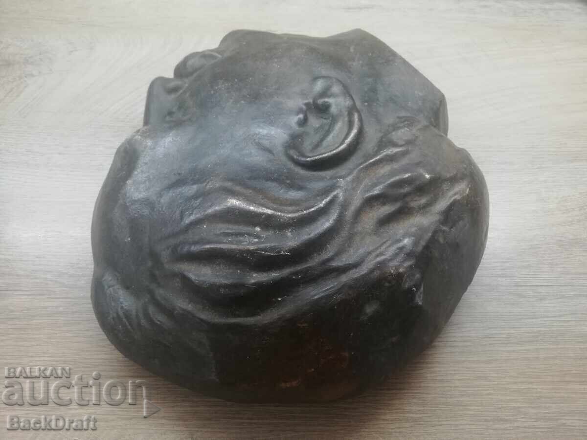 Vechi Basorelief Masiv din Bronz Soc, Sculptură Gheorghi Dimitrov - 5