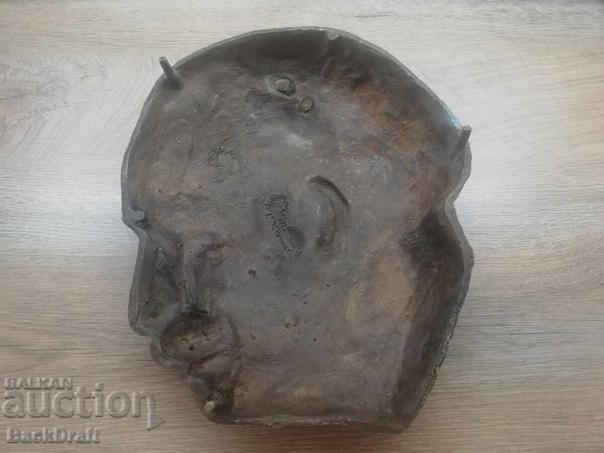 Vechi Basorelief Masiv din Bronz Soc, Sculptură Gheorghi Dimitrov - 6