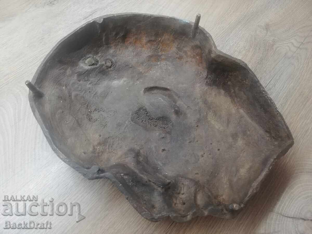 Vechi Basorelief Masiv din Bronz Soc, Sculptură Gheorghi Dimitrov - 7