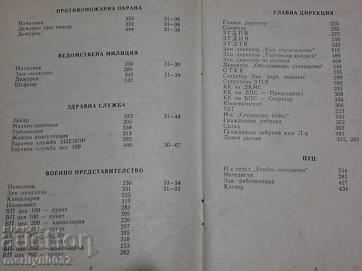 Παράδοση Τηλεφωνικός κατάλογος στρατιωτικού εργοστασίου "Εντσο Στάικοφ" Λιάσκοβετς Λαϊκής Δημοκρατίας της Βουλγαρίας Παράδοση Τηλεφωνικός κατάλογος στρατιωτικού εργοστασίου "Εντσο Στάικοφ" Λιάσκοβετς Λαϊκής Δημοκρατίας της Βουλγαρίας