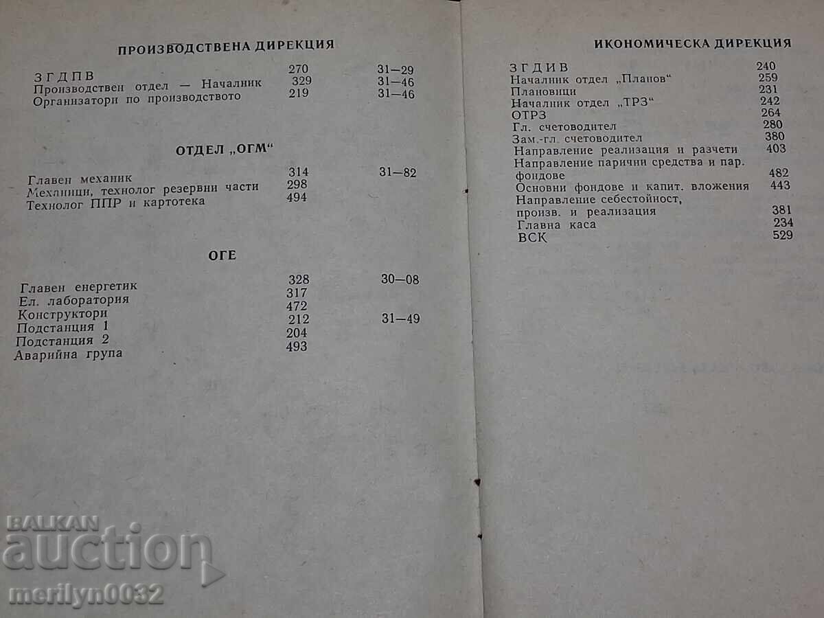 Τηλεφωνικός κατάλογος στρατιωτικού εργοστασίου "Εντσο Στάικοφ" Λιάσκοβετς Λαϊκής Δημοκρατίας της Βουλγαρίας - 5 Τηλεφωνικός κατάλογος στρατιωτικού εργοστασίου "Εντσο Στάικοφ" Λιάσκοβετς Λαϊκής Δημοκρατίας της Βουλγαρίας - 5