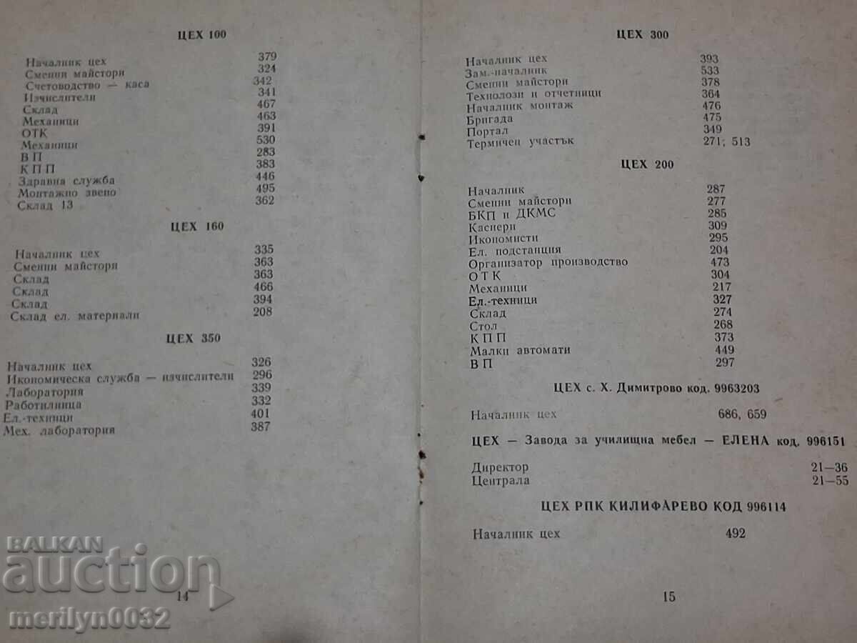 Τηλεφωνικός κατάλογος στρατιωτικού εργοστασίου "Εντσο Στάικοφ" Λιάσκοβετς Λαϊκής Δημοκρατίας της Βουλγαρίας - 6 Τηλεφωνικός κατάλογος στρατιωτικού εργοστασίου "Εντσο Στάικοφ" Λιάσκοβετς Λαϊκής Δημοκρατίας της Βουλγαρίας - 6