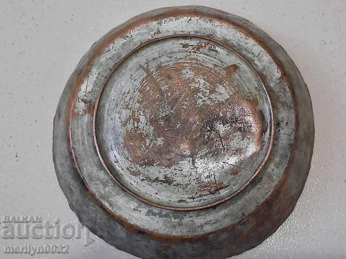 Δημοπρασία Παλιό χριστιανικό μετάλλιο σαχάν χάλκινη πιατέλα πιάτο