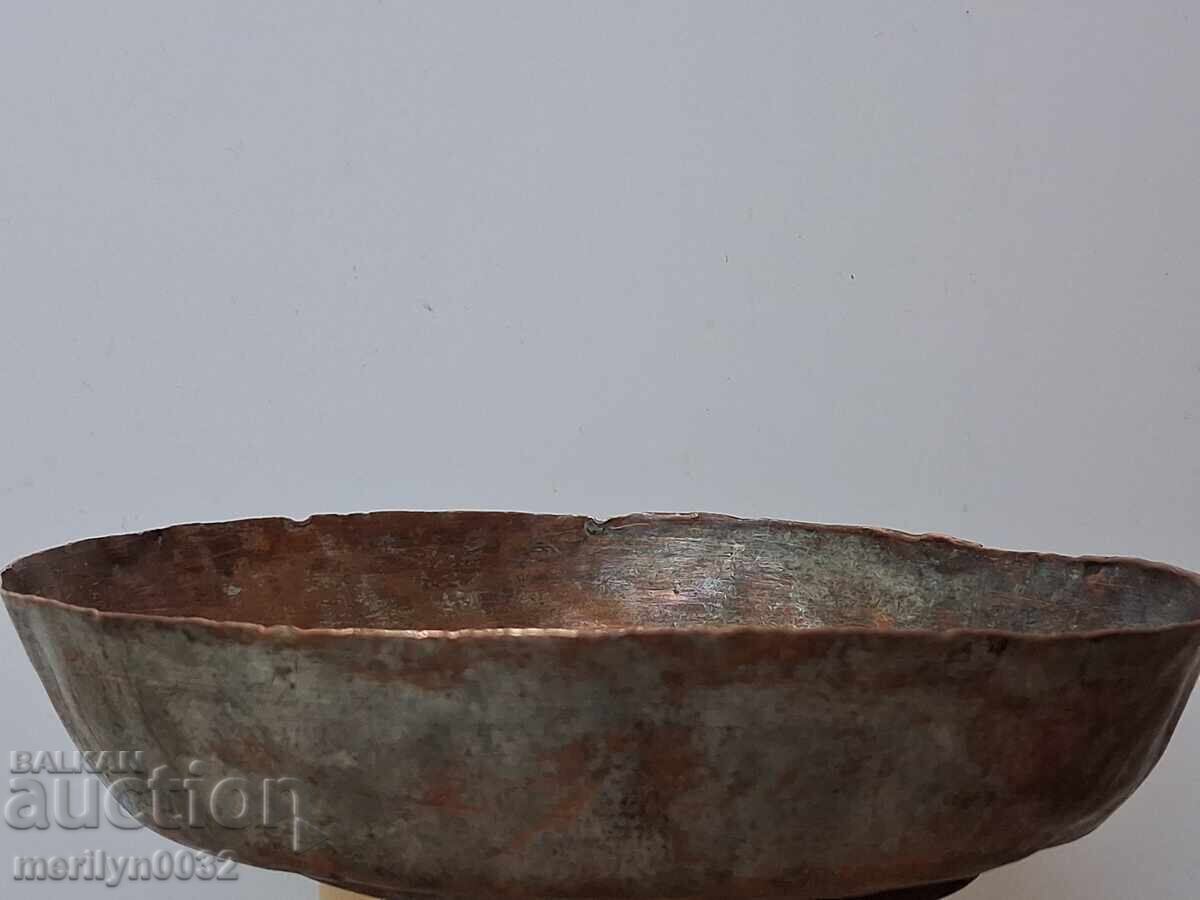 Παράδοση Παλιό χριστιανικό μετάλλιο σαχάν χάλκινη πιατέλα πιάτο