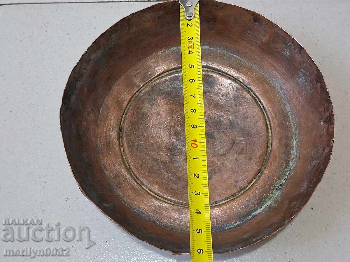 Παλιό χριστιανικό μετάλλιο σαχάν χάλκινη πιατέλα πιάτο - 5