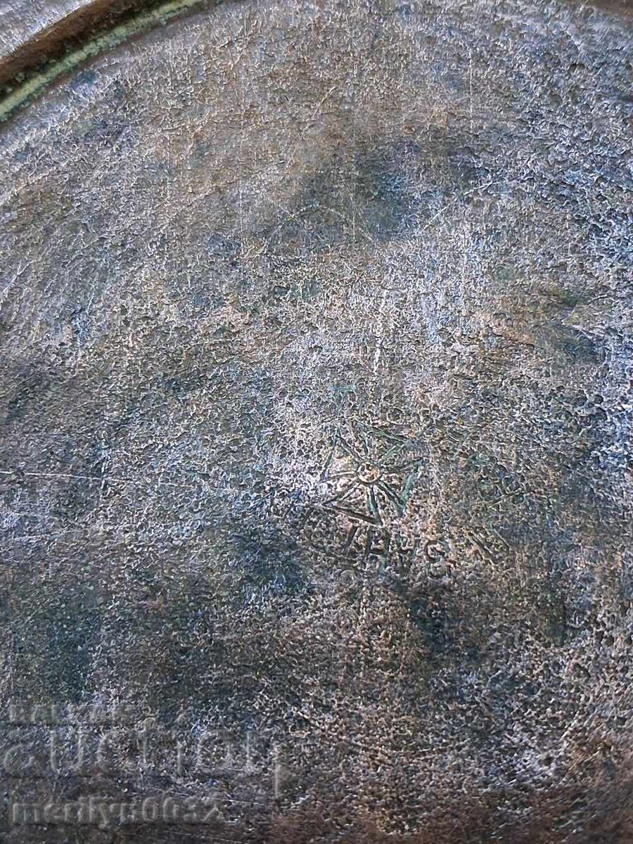 Παλιό χριστιανικό μετάλλιο σαχάν χάλκινη πιατέλα πιάτο - 6