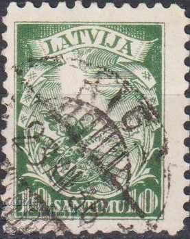 Σφραγισμένη γραμματόσημο Έμβλημα 1934 από Λετονία