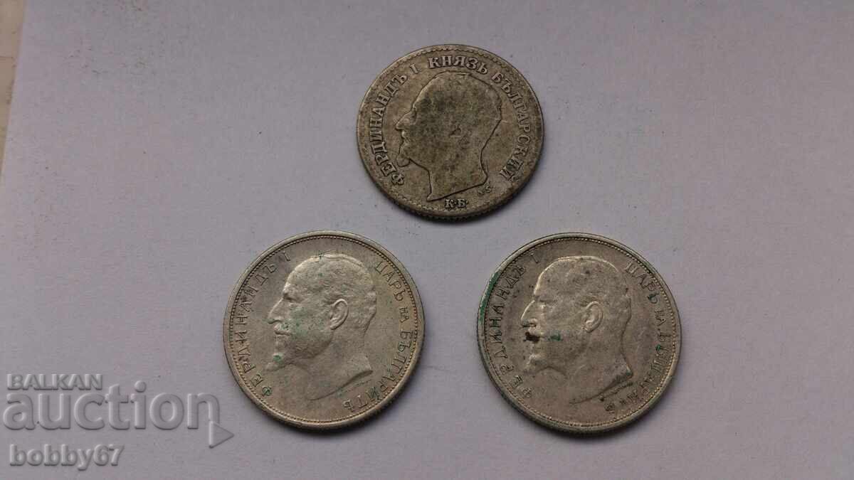 3 броя сребърни монети от 50 стотинки 1891 и 1913 година - 7
