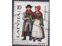 Σφραγισμένο γραμματόσημο Εθνικές ενδυμασίες 1997 από τη Λετονία