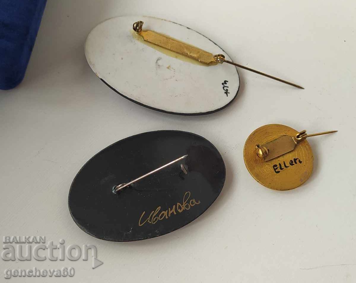 ΛΟΤ Συγγραφικά χειροποίητα ζωγραφισμένα παλιά καρφίτσες - 6