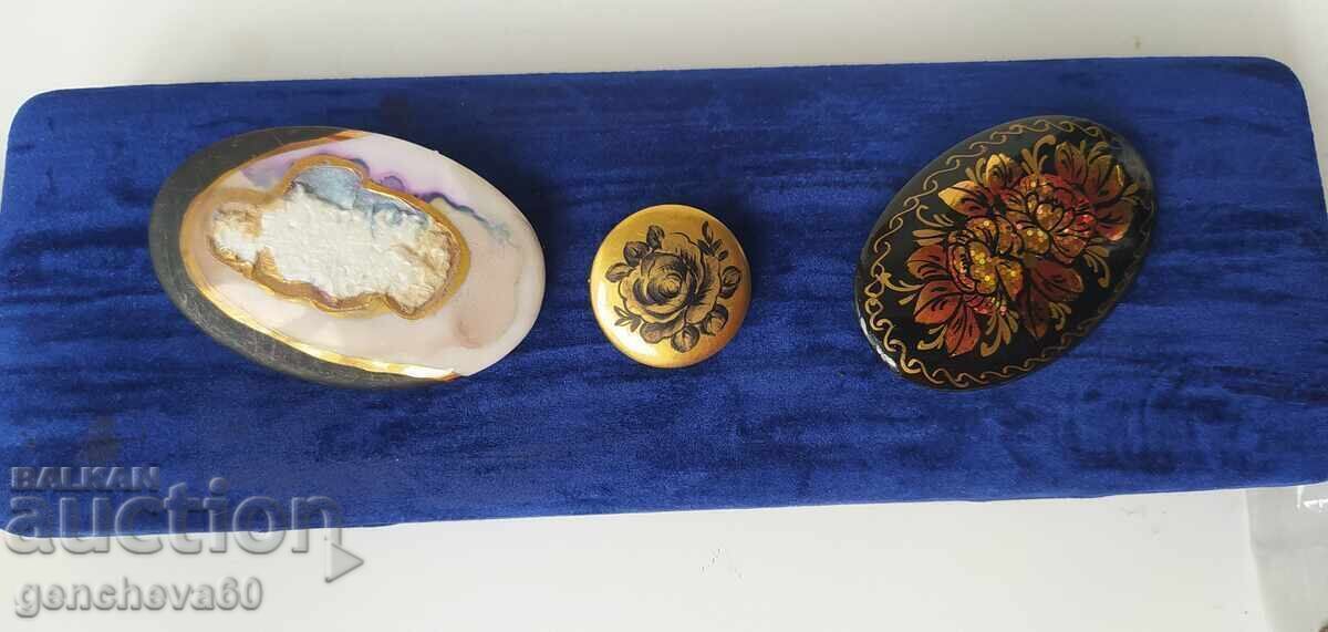 LOT Loturi de broșe vechi pictate manual de autori - 7 LOT Loturi de broșe vechi pictate manual de autori - 7