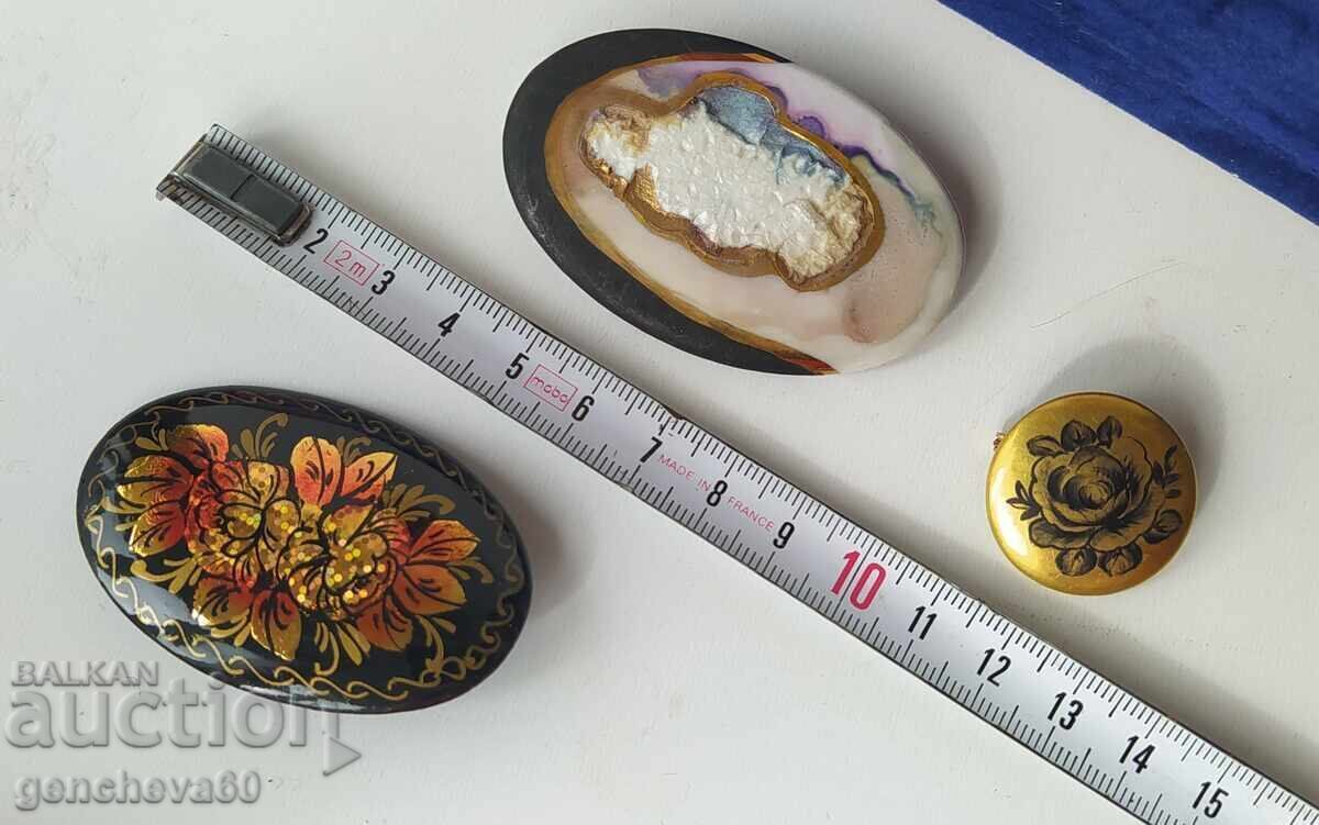 ΛΟΤ Συγγραφικά χειροποίητα ζωγραφισμένα παλιά καρφίτσες