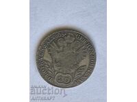 Silver coin row Austria 20 Kreuzer 1805