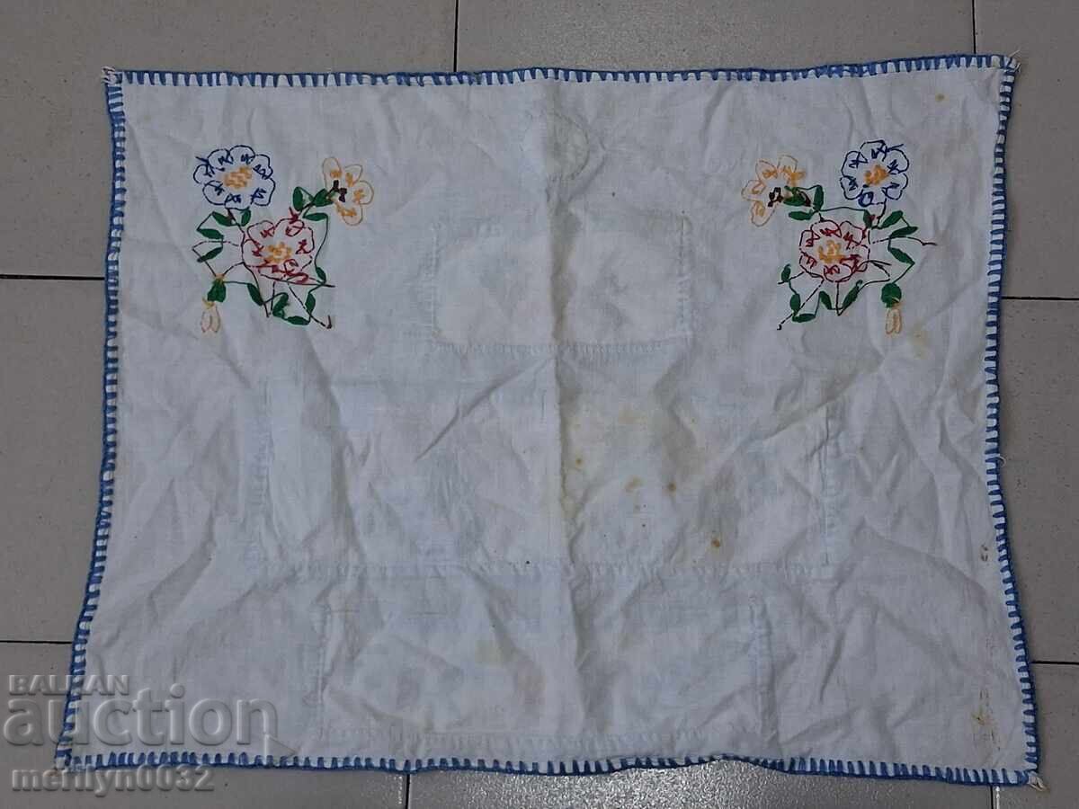 Δημοπρασία Παλιό κεντημένο τσεπάκι τοίχου καμβάς