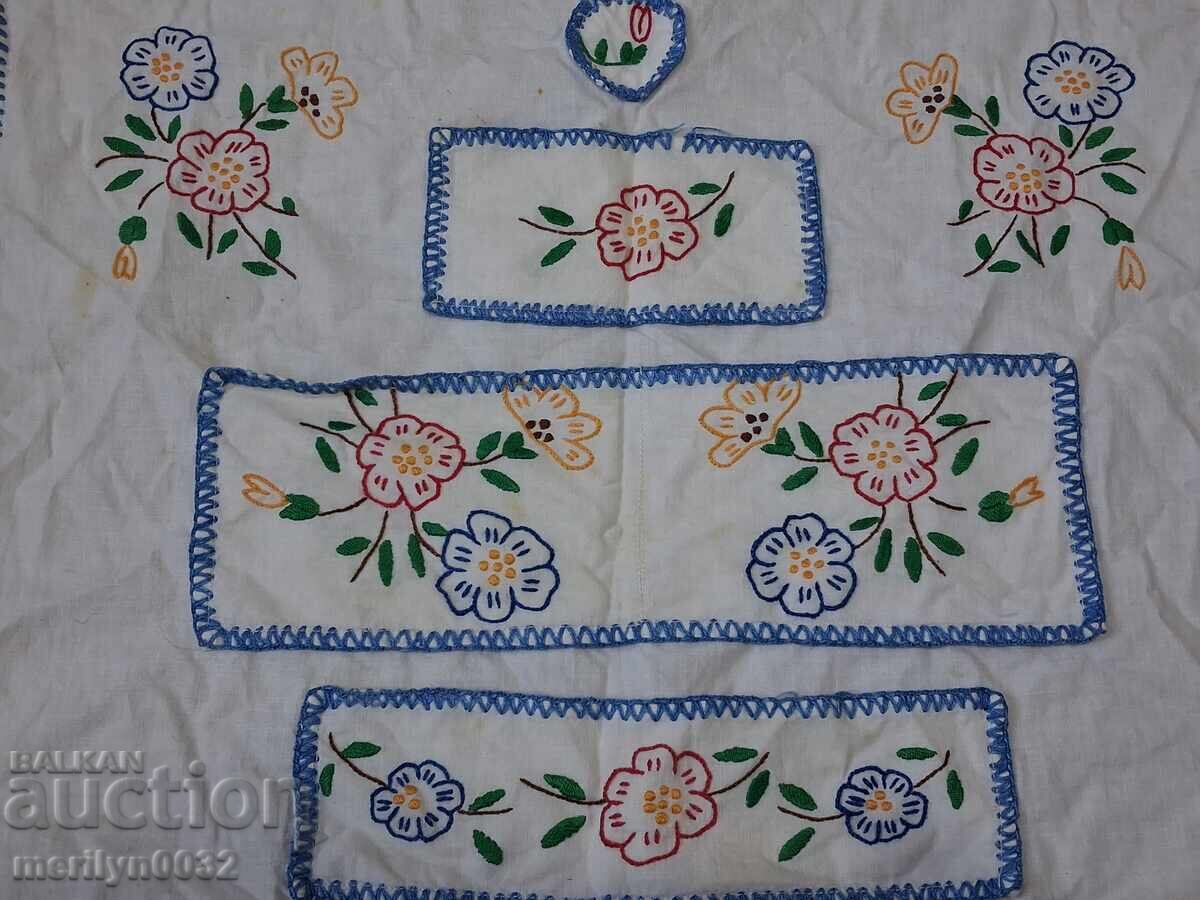 Παλιό κεντημένο τσεπάκι τοίχου καμβάς - 6