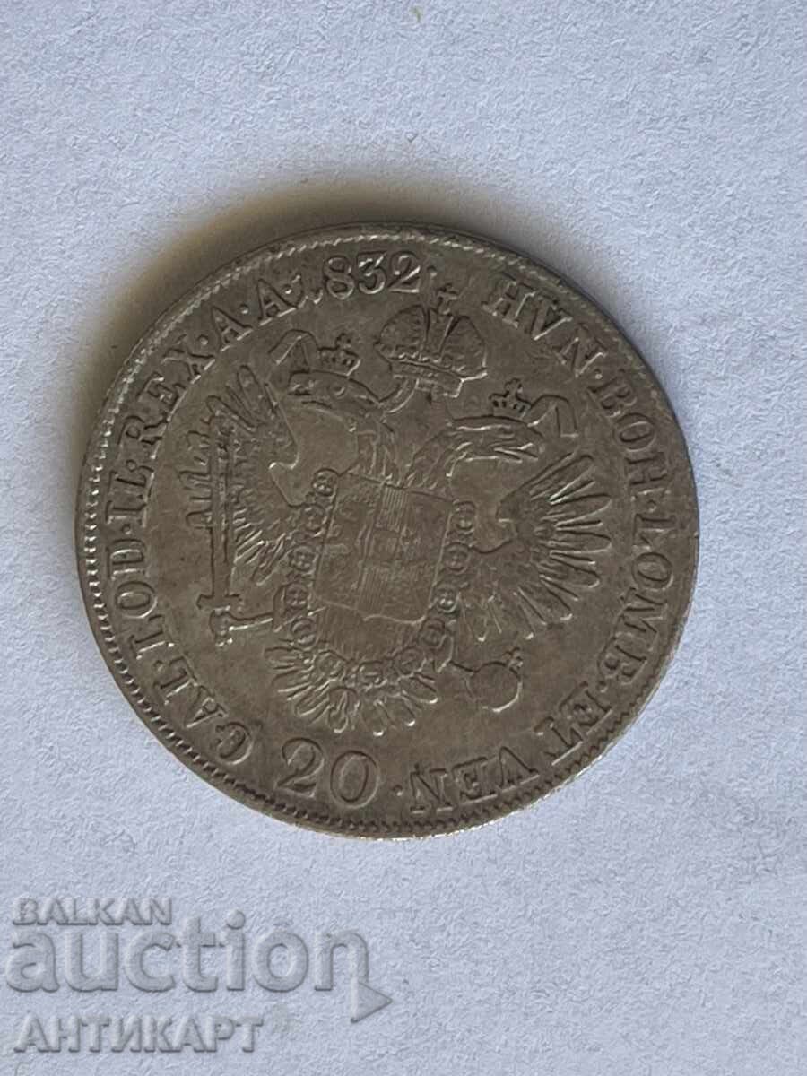 Silver coin Austria 20 Kreuzer 1832 Silver coin Austria 20 Kreuzer 1832