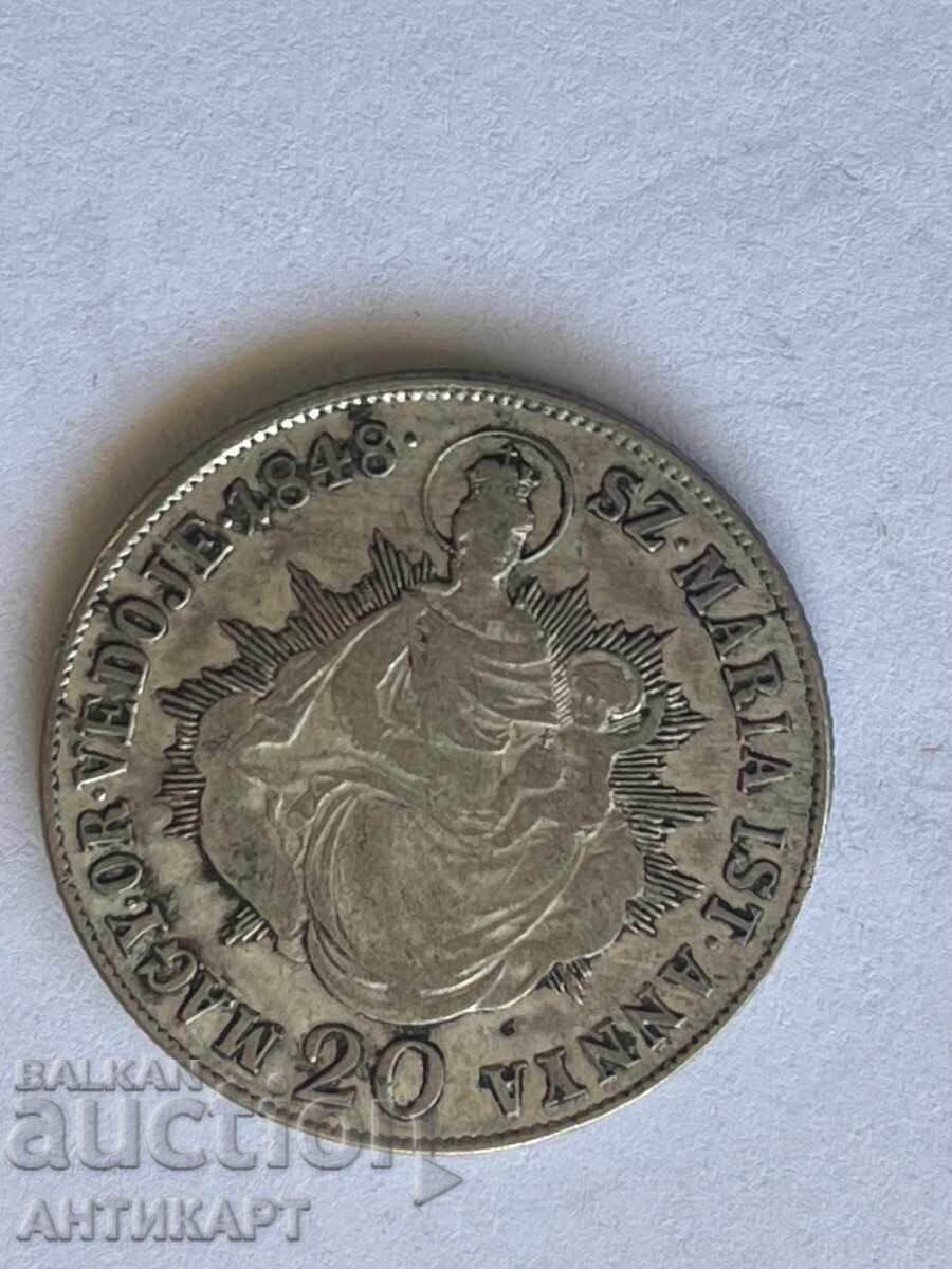 Silver coin Austria 20 Kreuzer 1848 Silver coin Austria 20 Kreuzer 1848