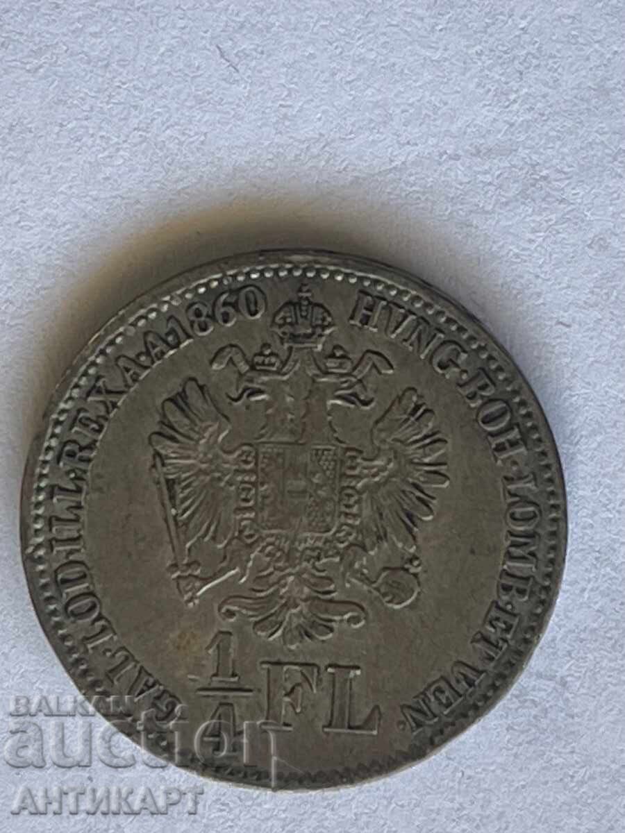 Silver Coin Austria 1/4 Florin 1860 Silver Coin Austria 1/4 Florin 1860