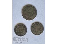3 silver coins Austria, 2 of 10 Kreuzer 1872, and 20 Kreuzer 1870