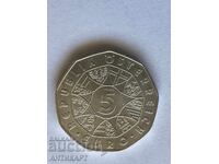 Silver Coin Austria 5 Euro 2002 Schönbrunn 250 Years